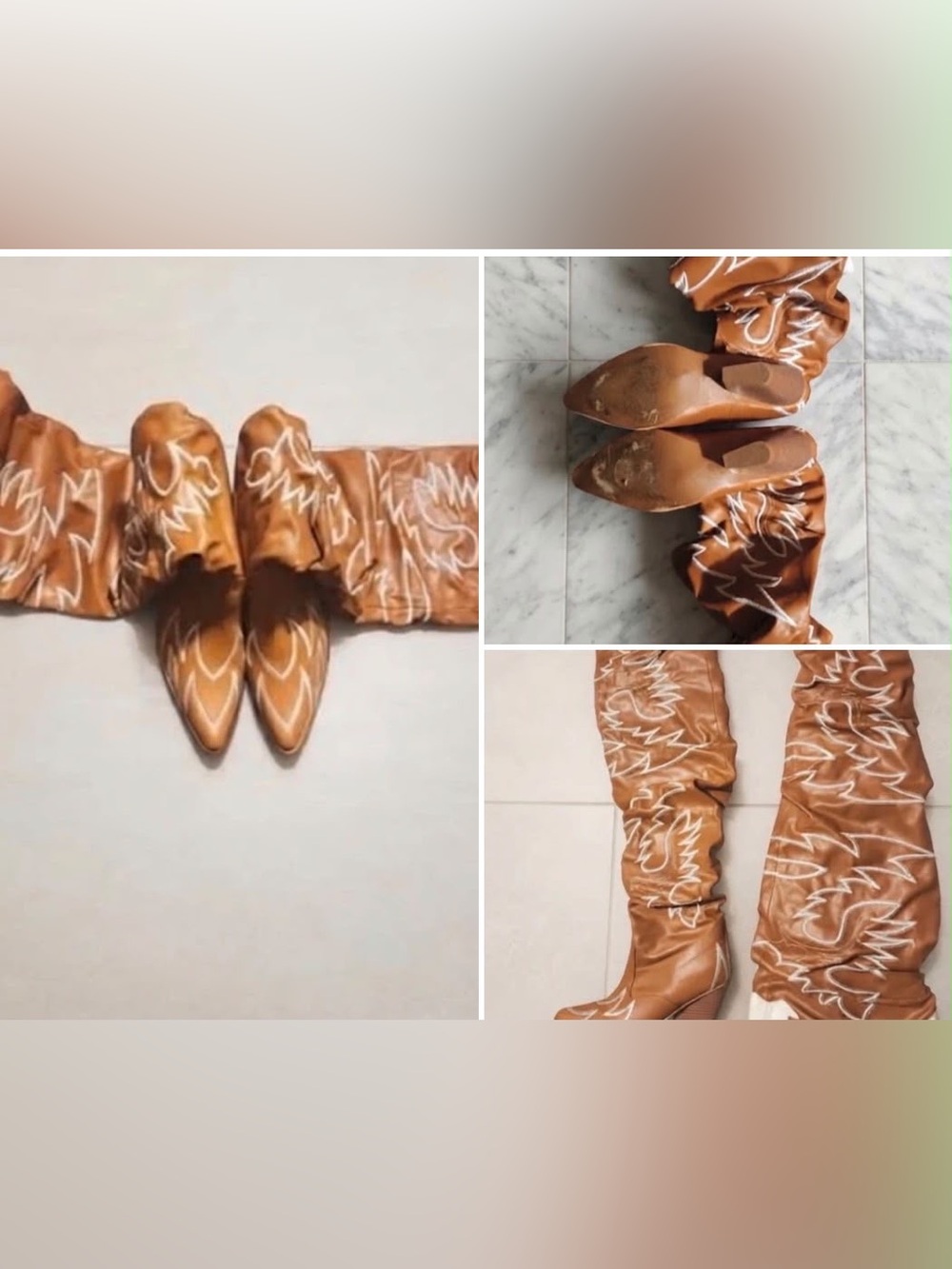 Over-the-Knee Embroidered Pointed-Toe Boots